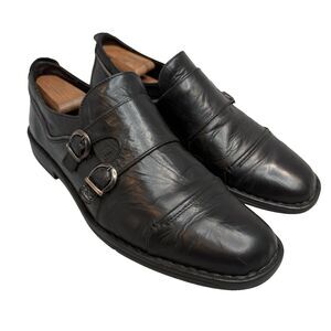 Josef Seibel 197352 Double Monk Strap Black Leather Men’s Shoes EU 44 (US ~10.5)